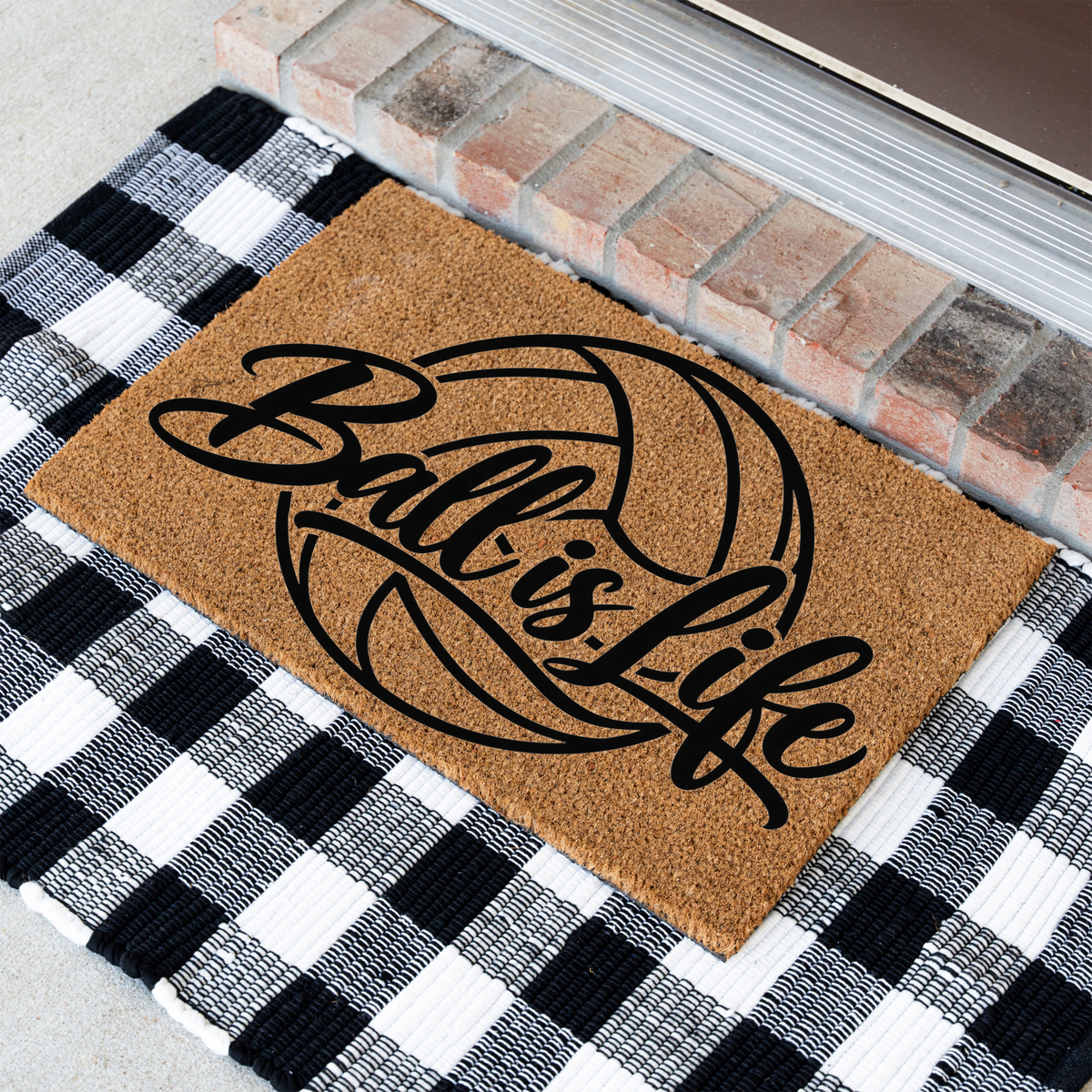 Volleyball Ball Is Life Doormat, Volleyball Welcome Mat, Sports Front Porch Decor, Volleyball Player Gift, Volleyball Mom Gift, Game Day Doo