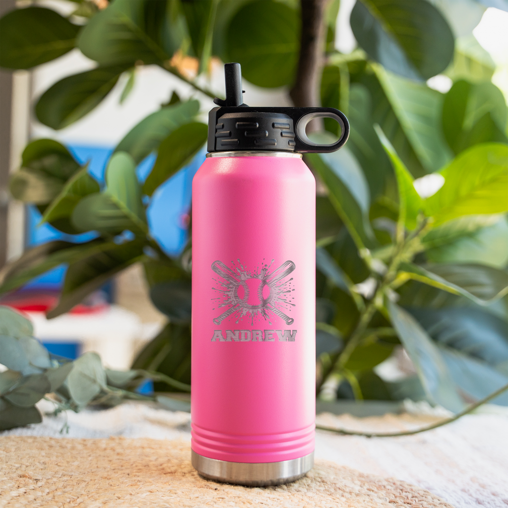32oz Personalized Baseball Water Bottle
