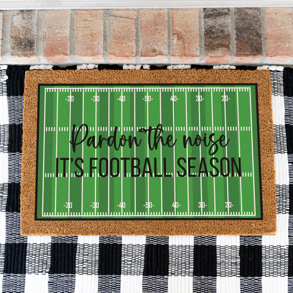 Pardon the Noise Football Season Doormat