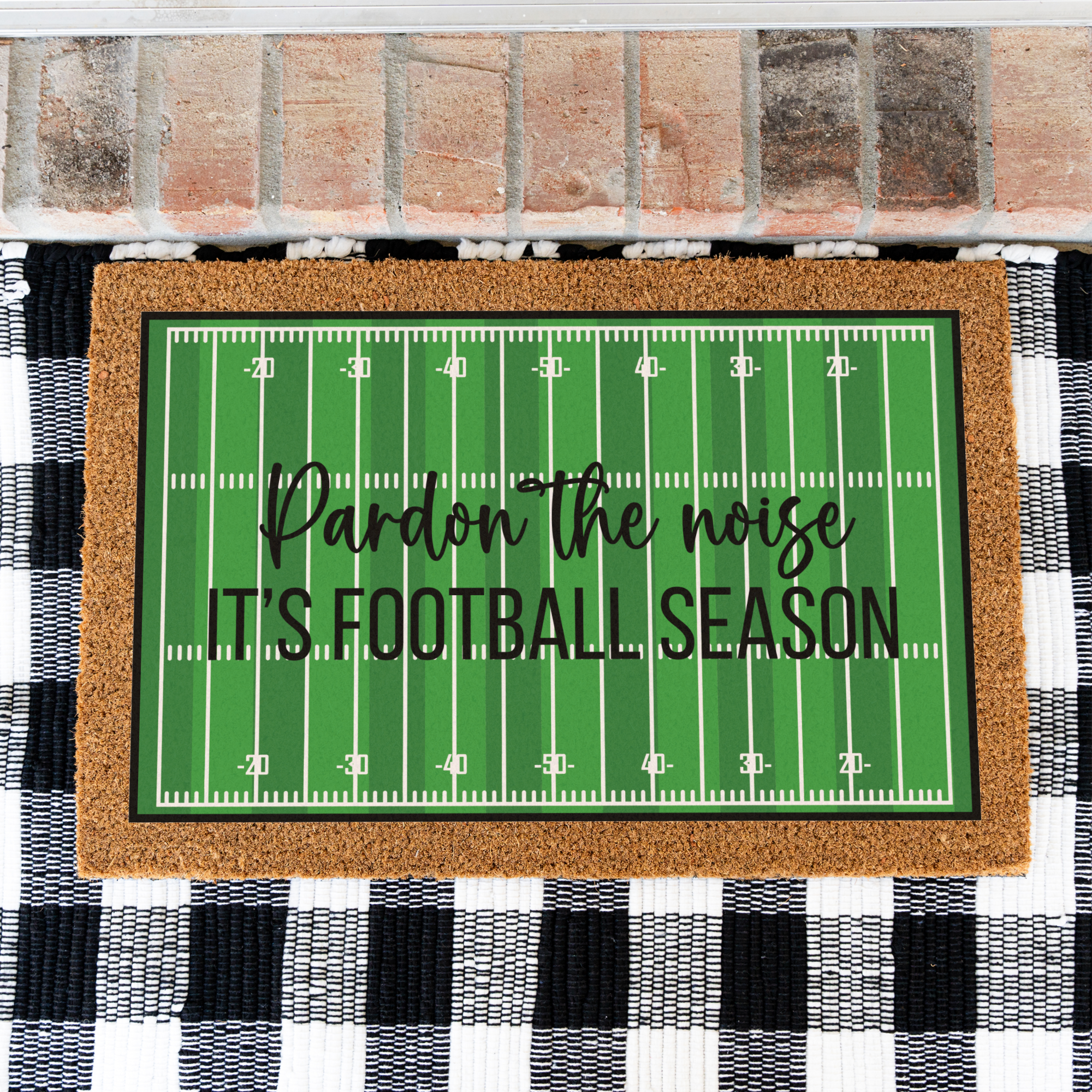 Pardon the Noise Football Season Doormat