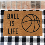 Basketball Ball Is Life Doormat, Basketball Welcome Mat, Sports Front Porch Decor, Basketball Player Gift, Basketball Mom Gift, Game Day Door Mat
