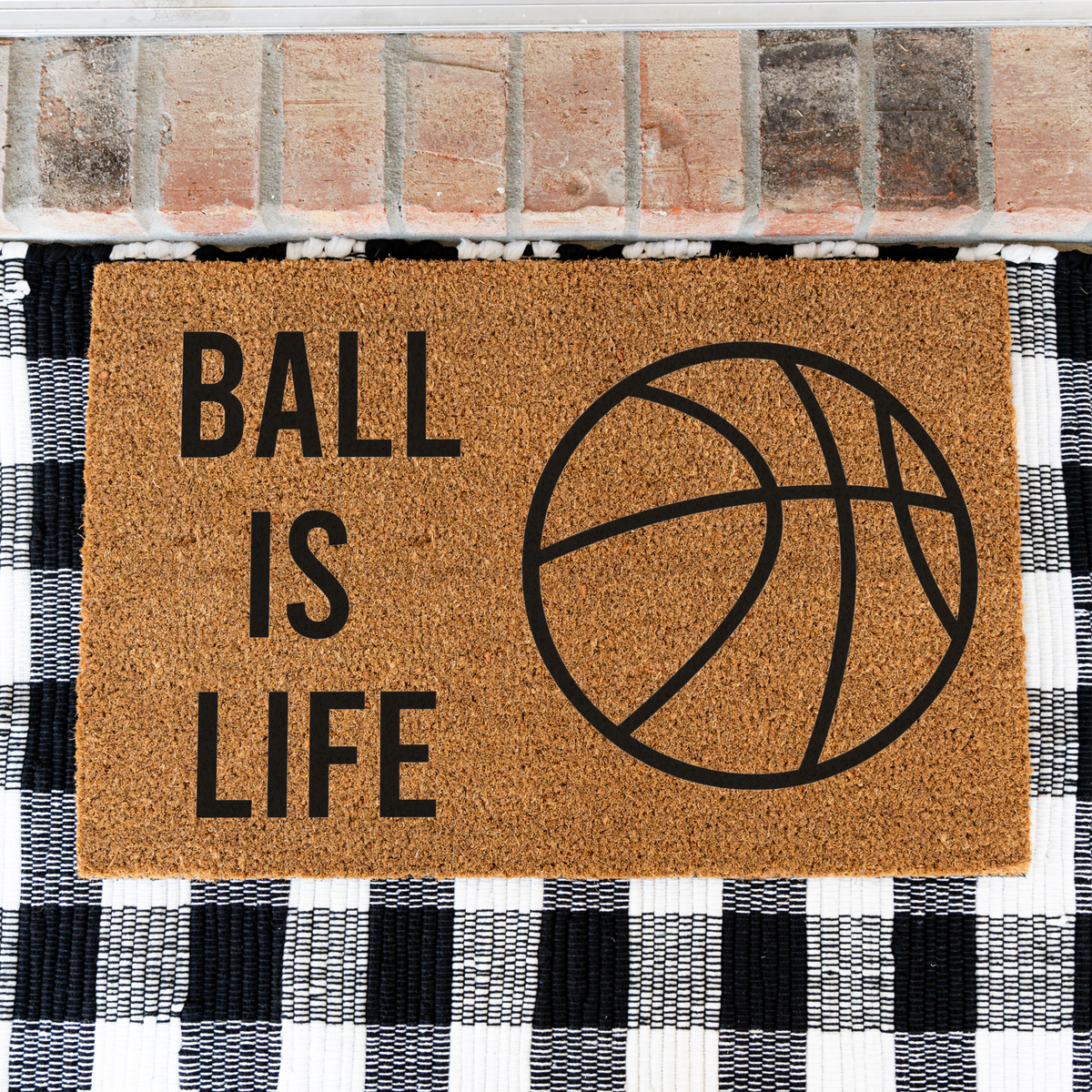 Basketball Ball Is Life Doormat, Basketball Welcome Mat, Sports Front Porch Decor, Basketball Player Gift, Basketball Mom Gift, Game Day Door Mat