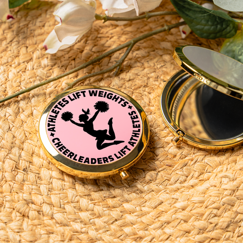 Athletes Lift Weights Cheerleaders Lift Athletes Compact Mirror