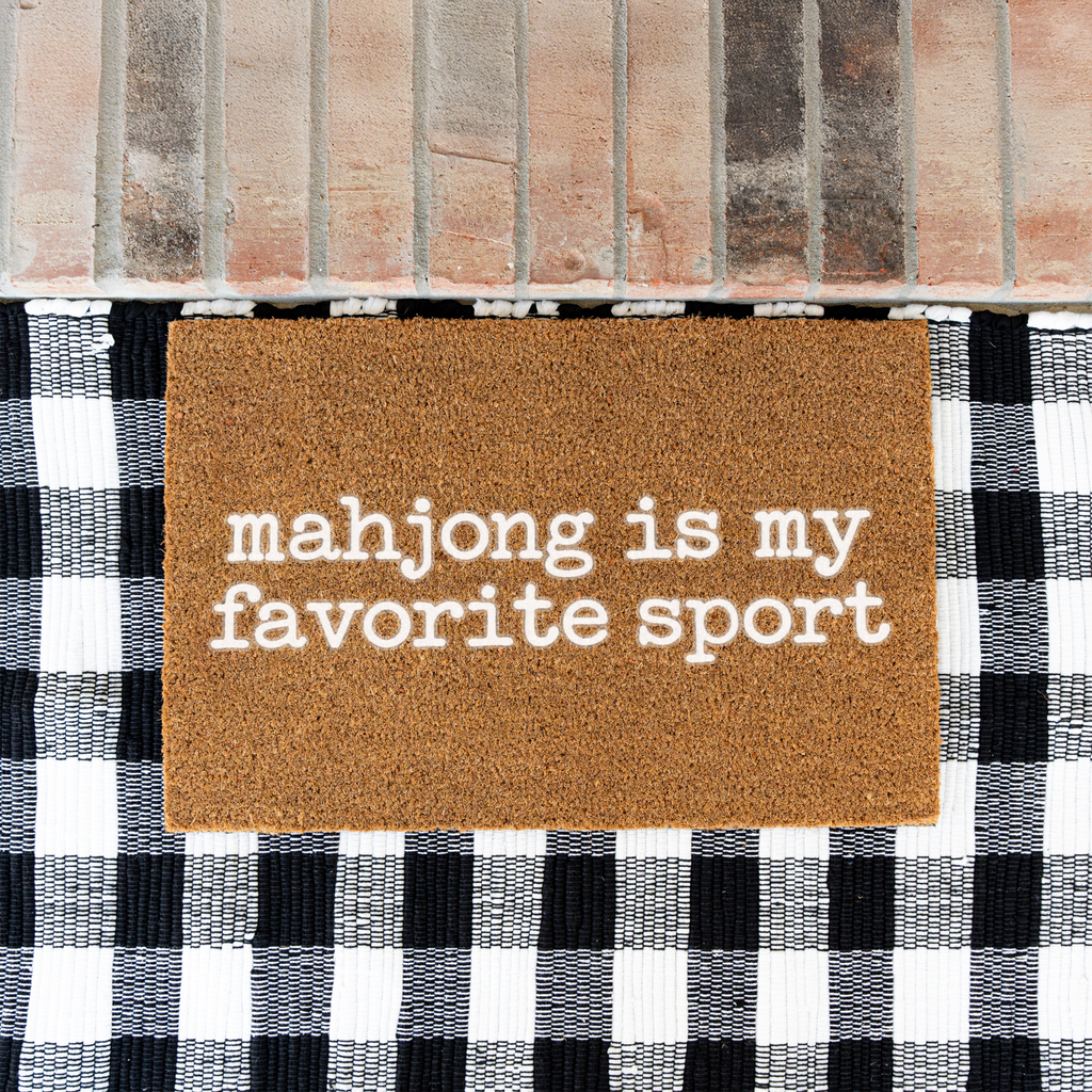 Mahjong Doormat, Mahjong Is My Favorite Sport Welcome Mat, Funny Mahjong Gift, Mahjong Lover Front Door Decor, Game Night Housewarming Gift