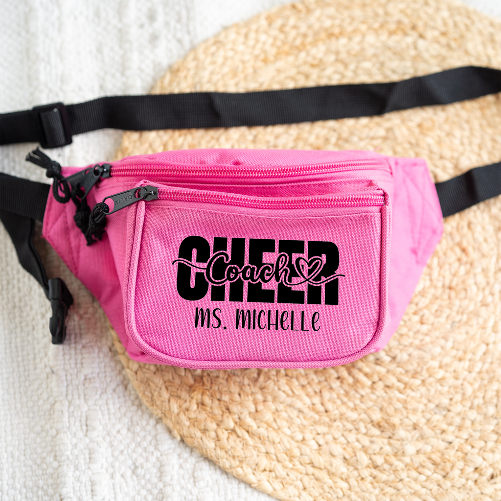 Personalized Cheer Coach Stylish Fanny Pack with Adjustable Strap, Perfect for Cheer Coaches, Custom Cheer Fanny Pack