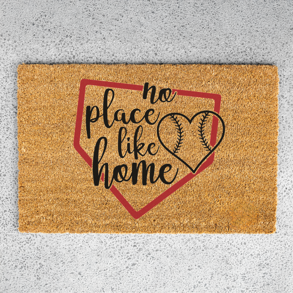 No Place Like Home Baseball Doormat