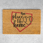 No Place Like Home Baseball Doormat
