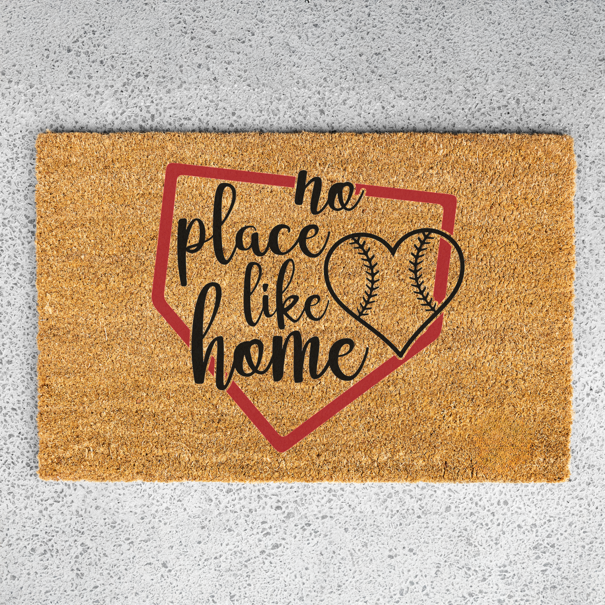 No Place Like Home Baseball Doormat