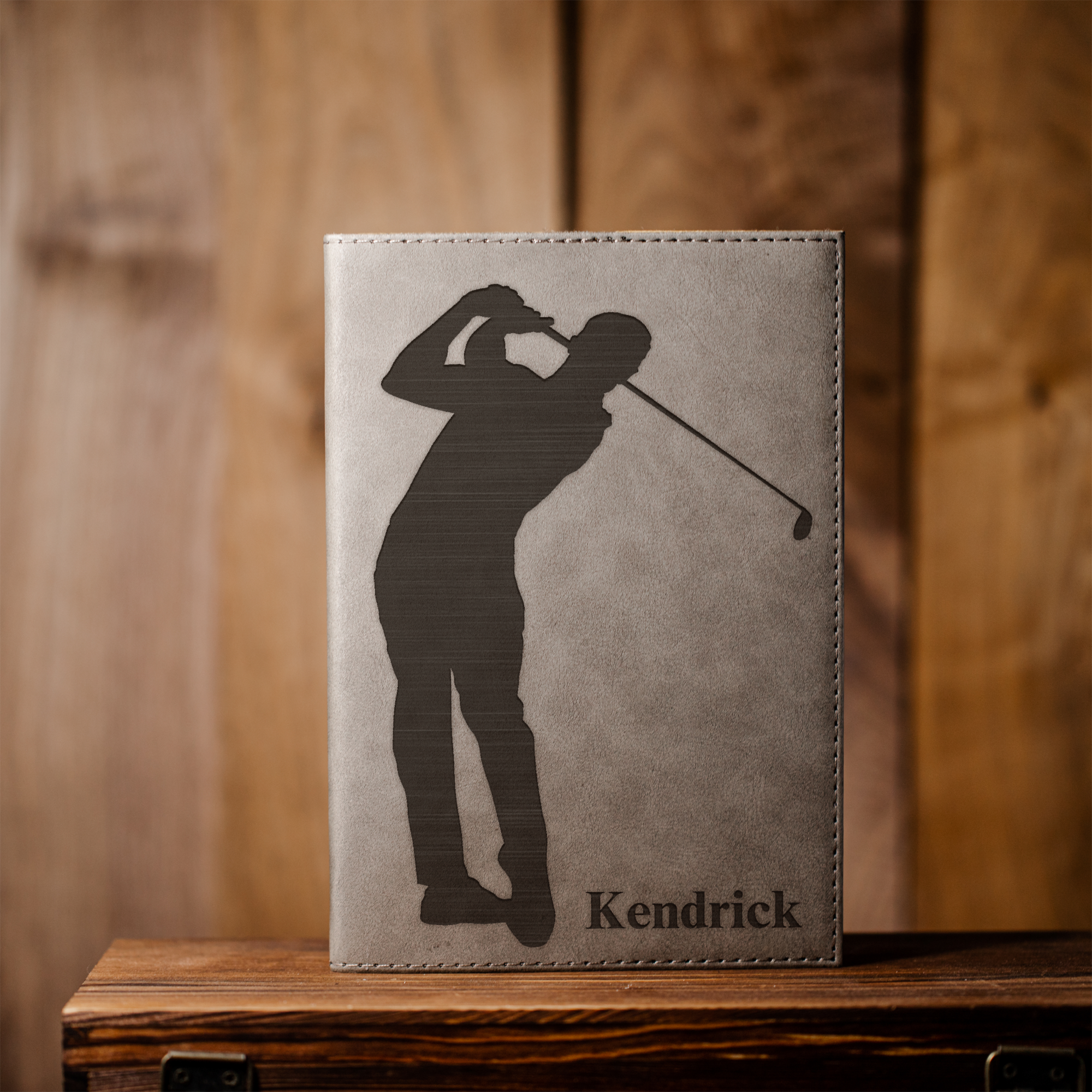 Personalized Leather Journal with Golfer Design, Custom Name Diary, Perfect Gift for Golf Lovers, Custom Name Journal With Golf Design