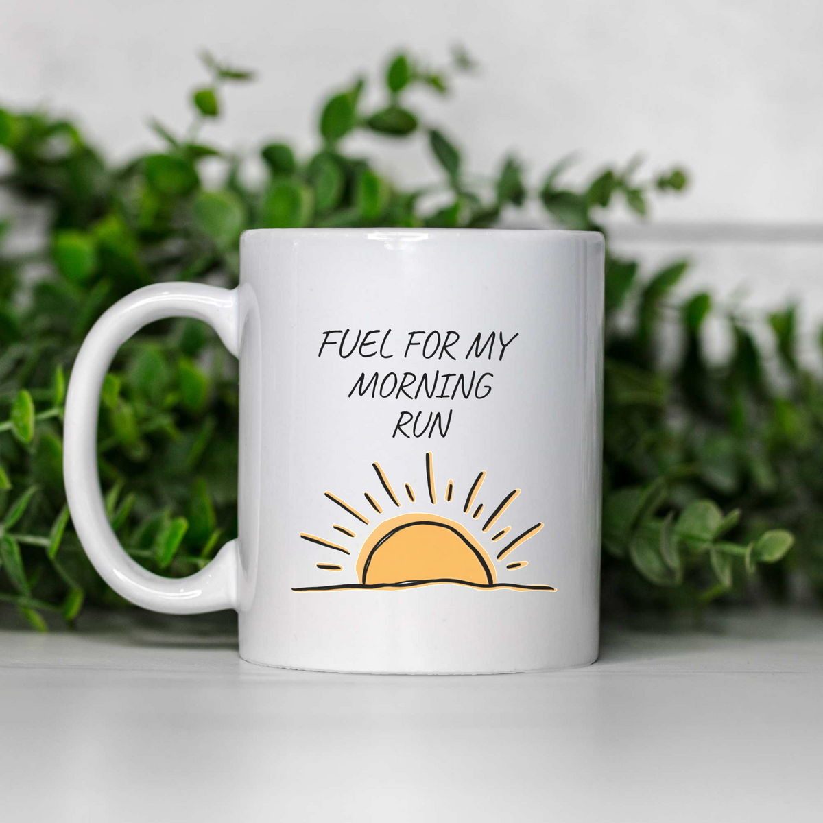 Runner Coffee Mug, Fuel for My Morning Run Mug, Running Gift for Women Men, Runner Gift, Marathon Training Coffee Cup, Running Coach Gift