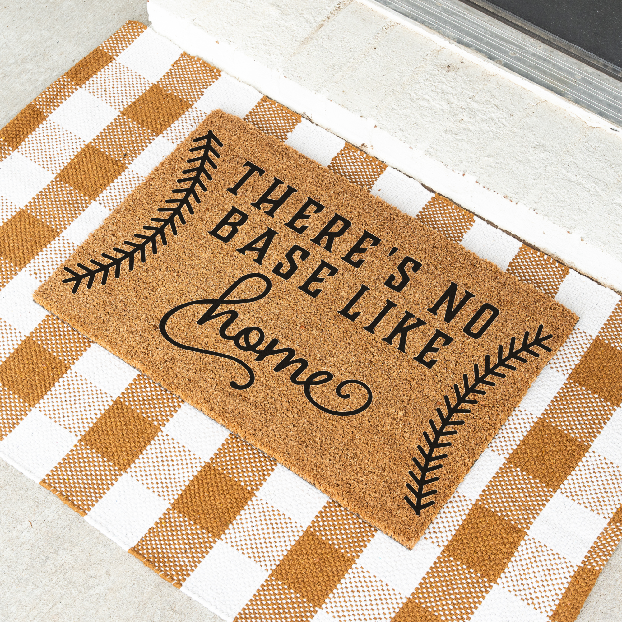 There's No Base Like Home Doormat