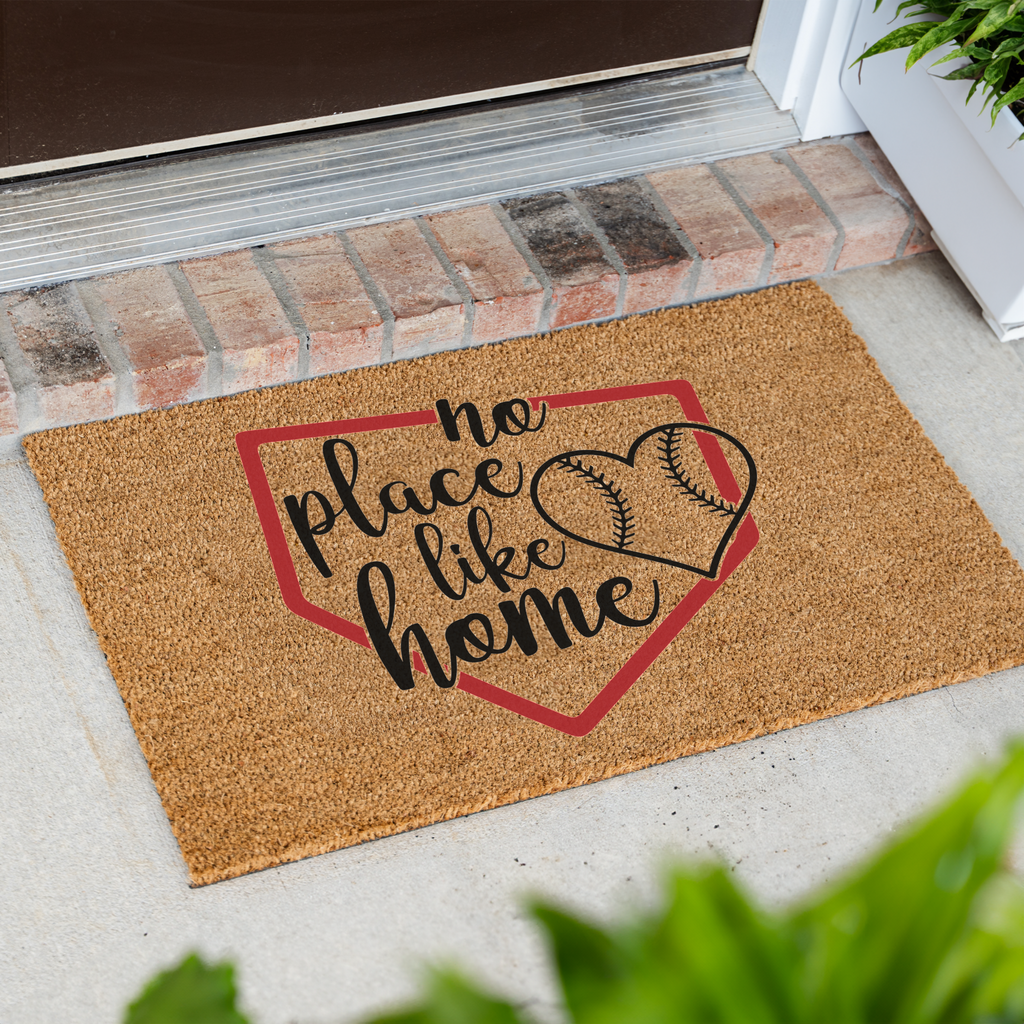 No Place Like Home Baseball Doormat