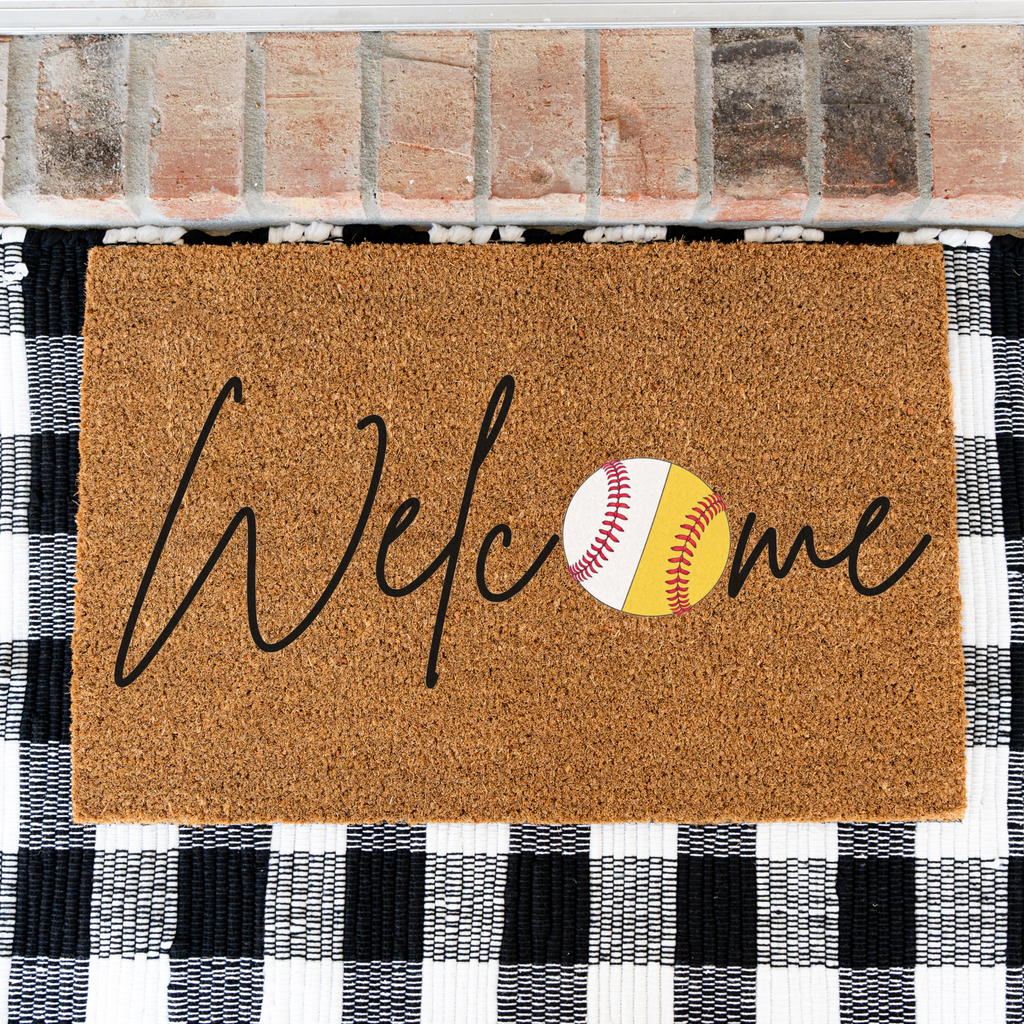 Welcome Baseball Doormat