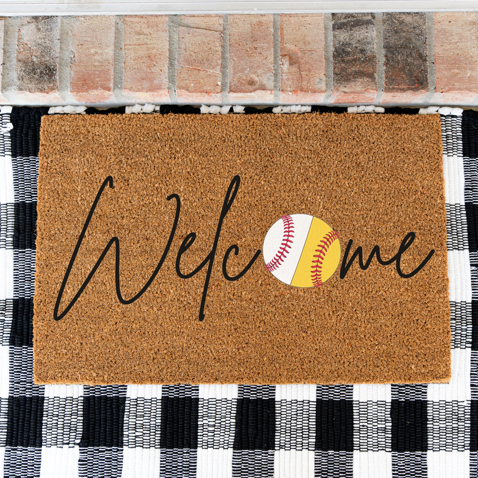 Welcome Baseball Doormat