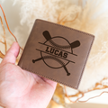 Baseball Monogram Premium Leather Bifold Wallet