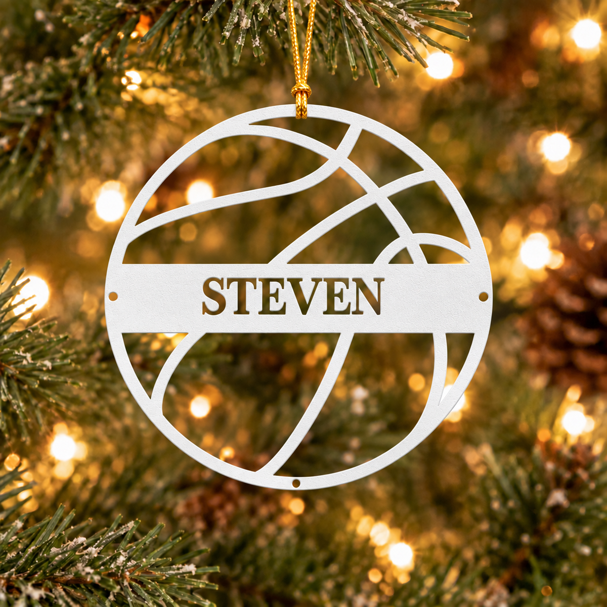 Personalized Basketball Metal Ornament