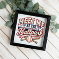 Meet Me at the Ballpark Framed Baseball Sign, Baseball Wall Art, Boys Sports Room Decor, Baseball Player Gift, Game Room Decor