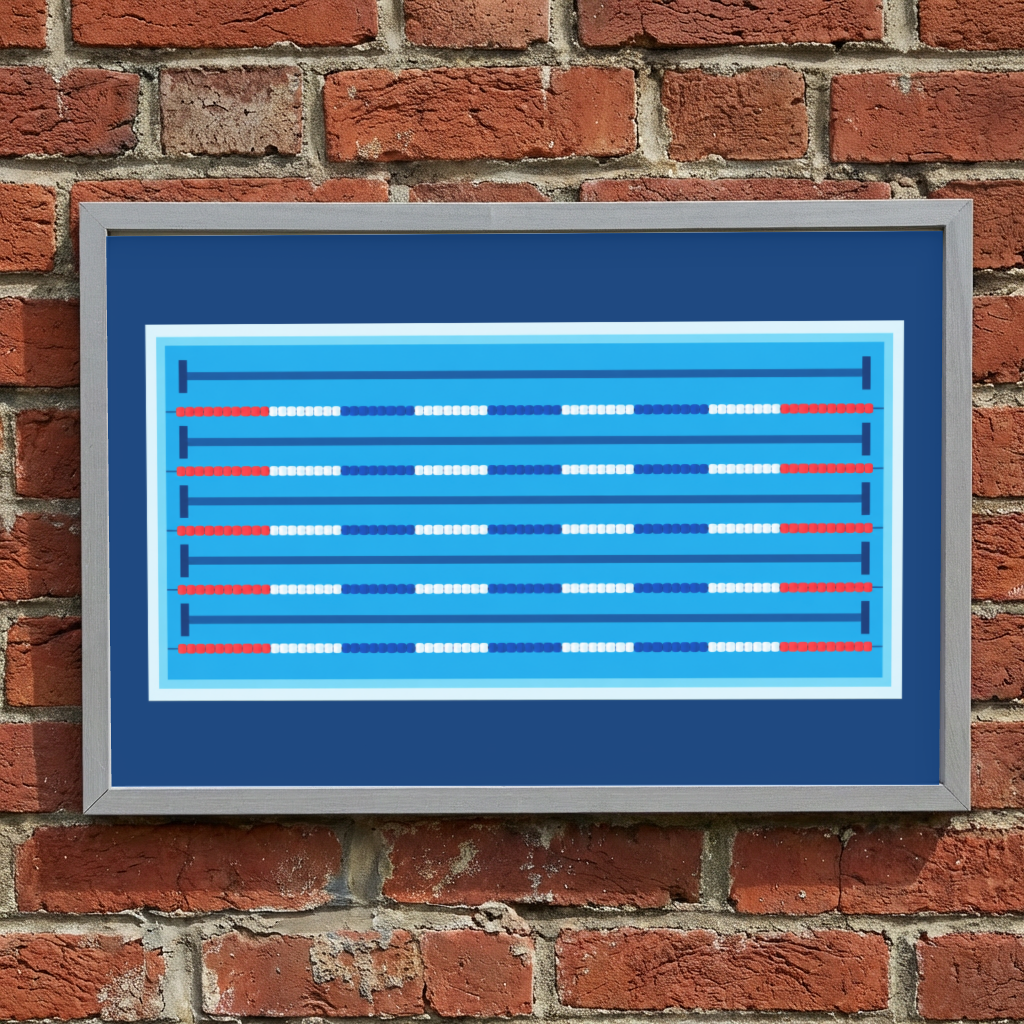 Swimming Pool Wall Art, Swim Team Room Decor, Swimmer Gift, Pool Lane Sign, Swim Bedroom Decor, Framed Sports Wall Art