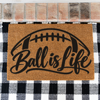 Football Ball Is Life Doormat, Football Welcome Mat, Game Day Porch Decor, Football Fan Gift, Sports Front Door Mat, Football Season Decor