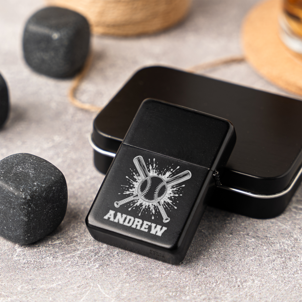 Custom Engraved Baseball Lighter