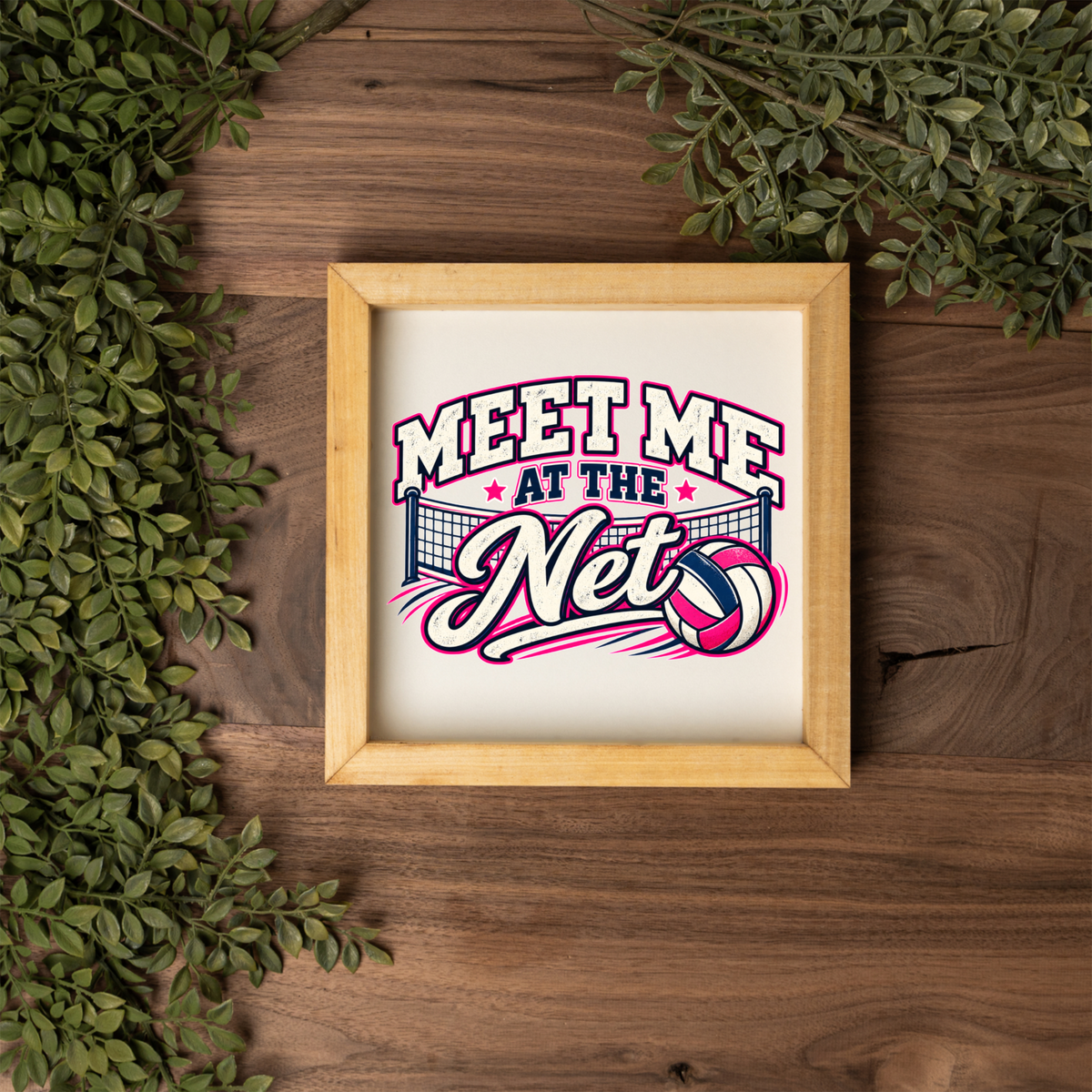 Meet Me at the Net Volleyball Sign, Volleyball Wall Art, Volleyball Player Gift, Girls Sports Room Decor, Volleyball Team Gift