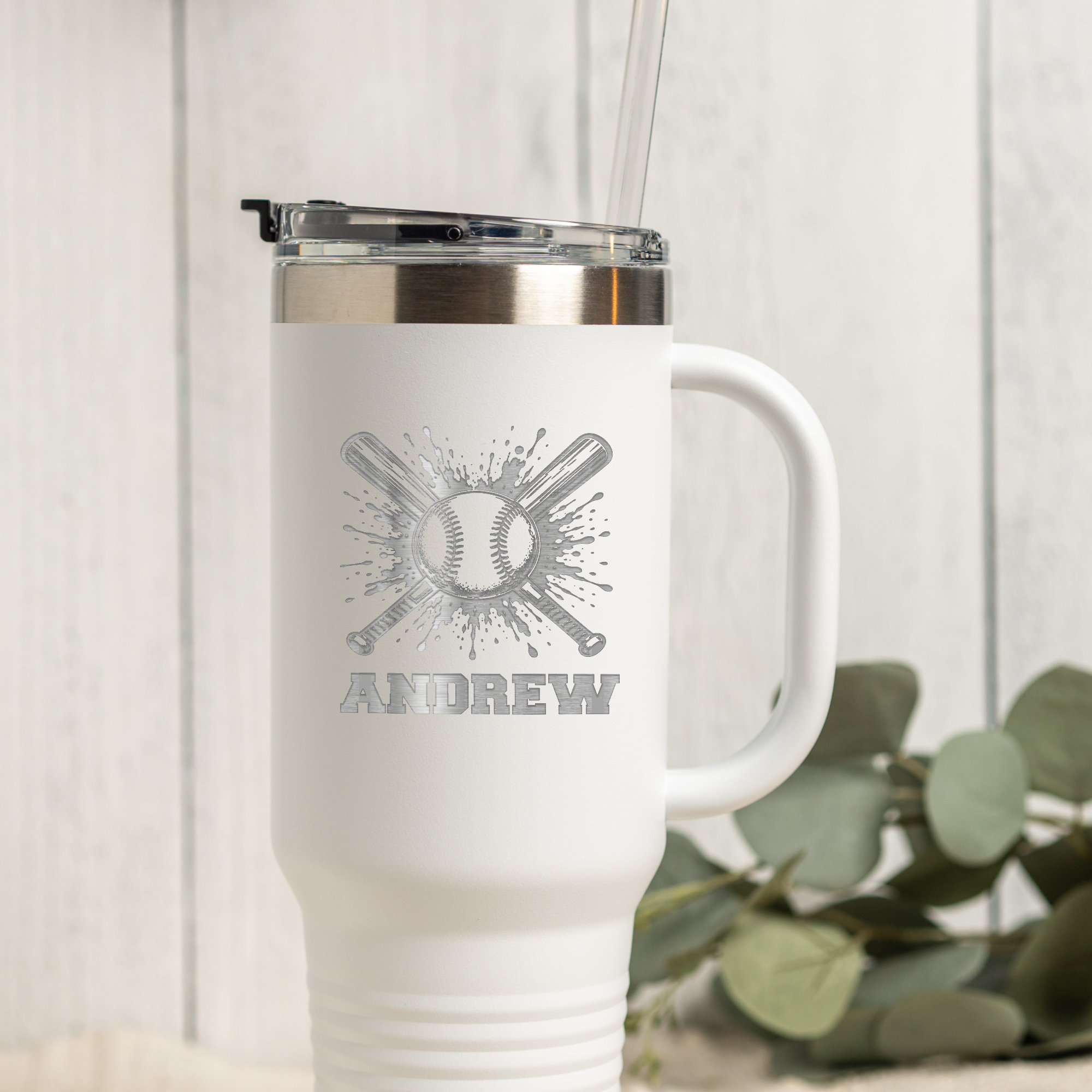 Personalized Baseball Tumbler 40oz, Custom Sports Gift, Insulated Drinkware