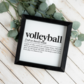 Volleyball Definition Framed Sign, Volleyball Wall Art, Volleyball Player Gift, Sports Room Decor, Girls Volleyball Bedroom Decor