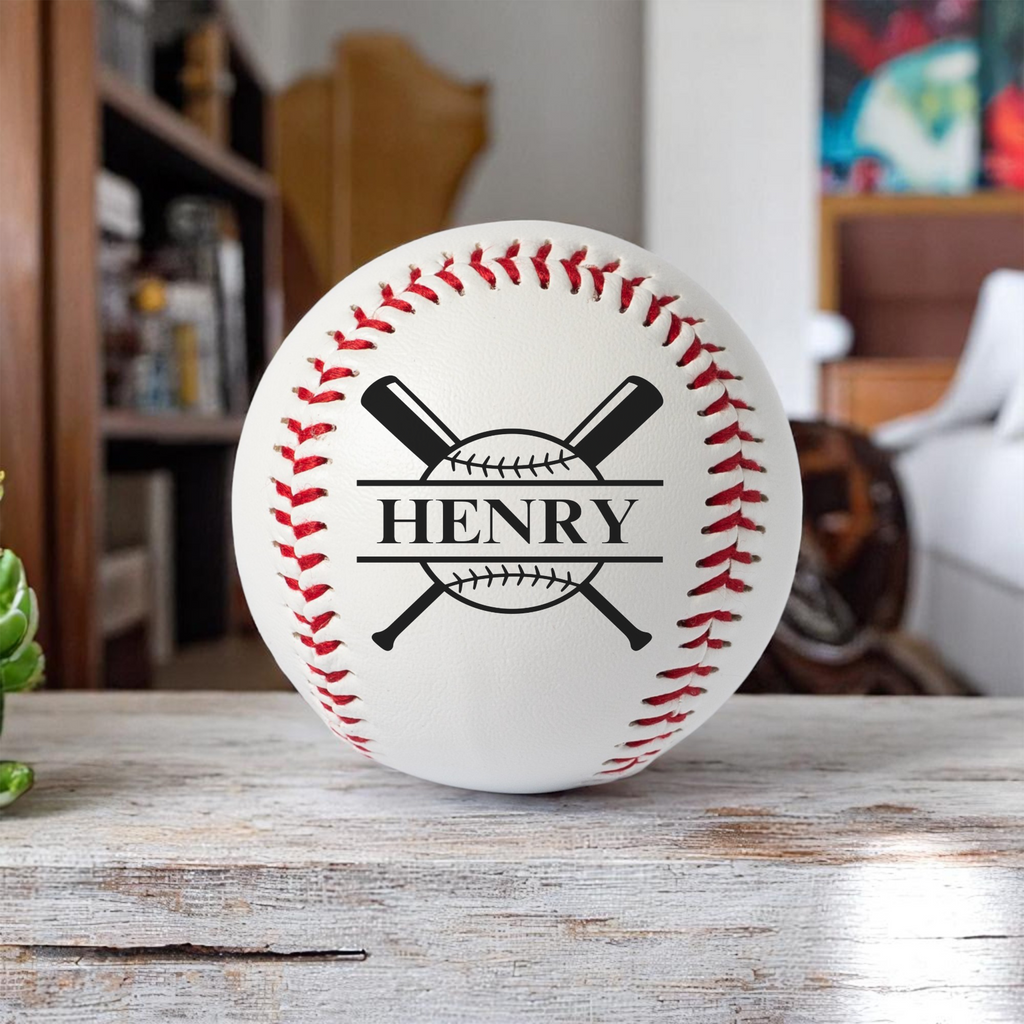 Personalized Monogram Leather Baseball