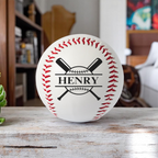 Personalized Monogram Leather Baseball