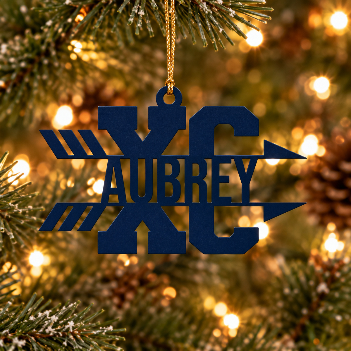 Personalized Cross Country Metal Ornament