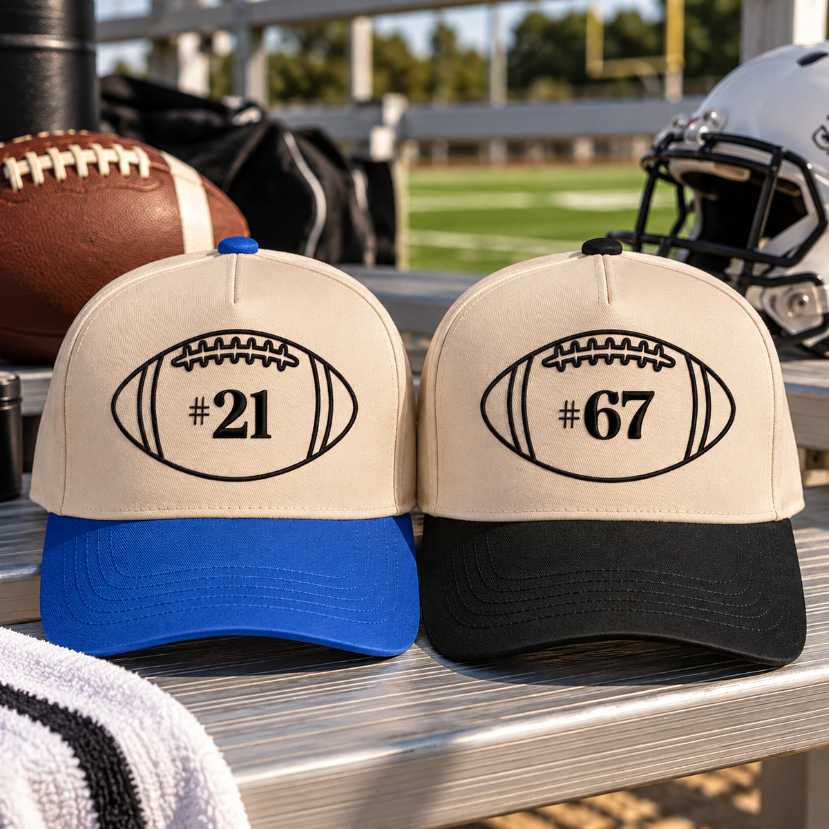 Custom Number Embroidered Football Trucker Hat