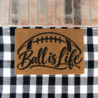 Football Ball Is Life Doormat, Football Welcome Mat, Game Day Porch Decor, Football Fan Gift, Sports Front Door Mat, Football Season Decor