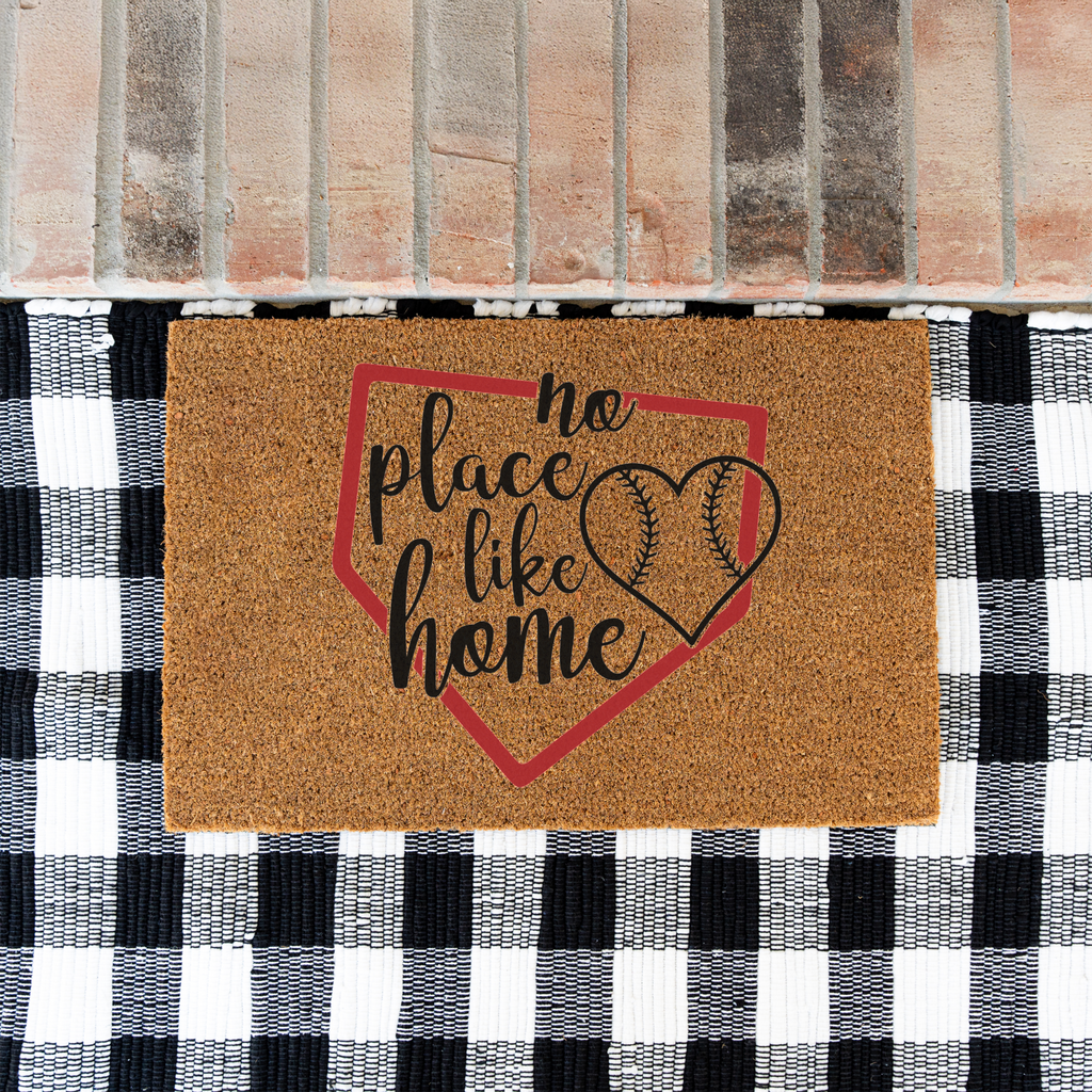 No Place Like Home Baseball Doormat