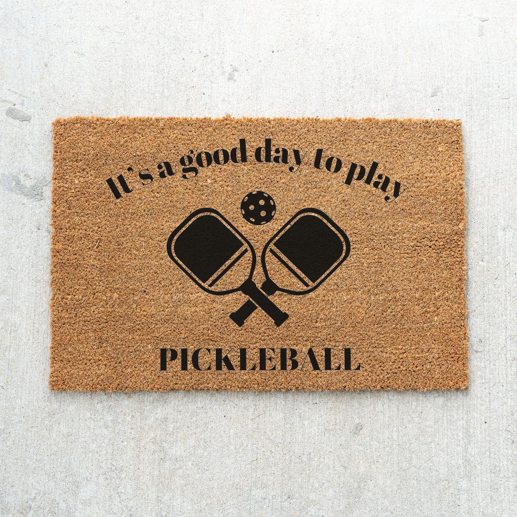 It's a Good Day To Play Pickleball Doormat, Funny Welcome Mat, Outdoor Entry Rug, Perfect Gift for New Homeowners, Pickleball Gifts