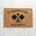 It's a Good Day To Play Pickleball Doormat, Funny Welcome Mat, Outdoor Entry Rug, Perfect Gift for New Homeowners, Pickleball Gifts