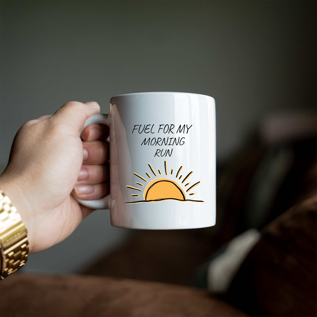 Runner Coffee Mug, Fuel for My Morning Run Mug, Running Gift for Women Men, Runner Gift, Marathon Training Coffee Cup, Running Coach Gift