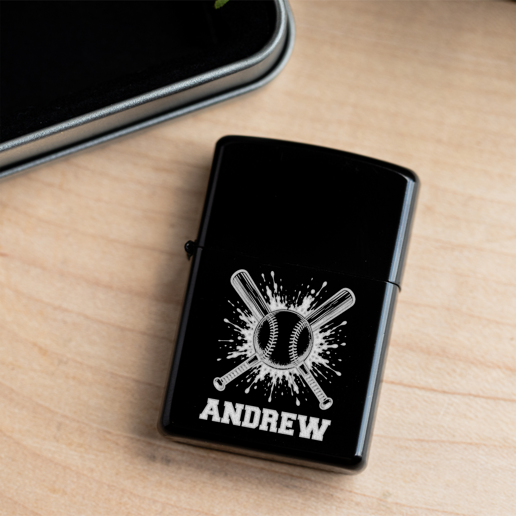 Custom Engraved Baseball Lighter