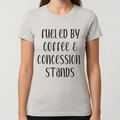 Fueled by Coffee & Concession Stands Shirt, Sports Mom T-Shirt, Game Day Mom Tee, Baseball Mom Shirt, Tournament Mom Gift