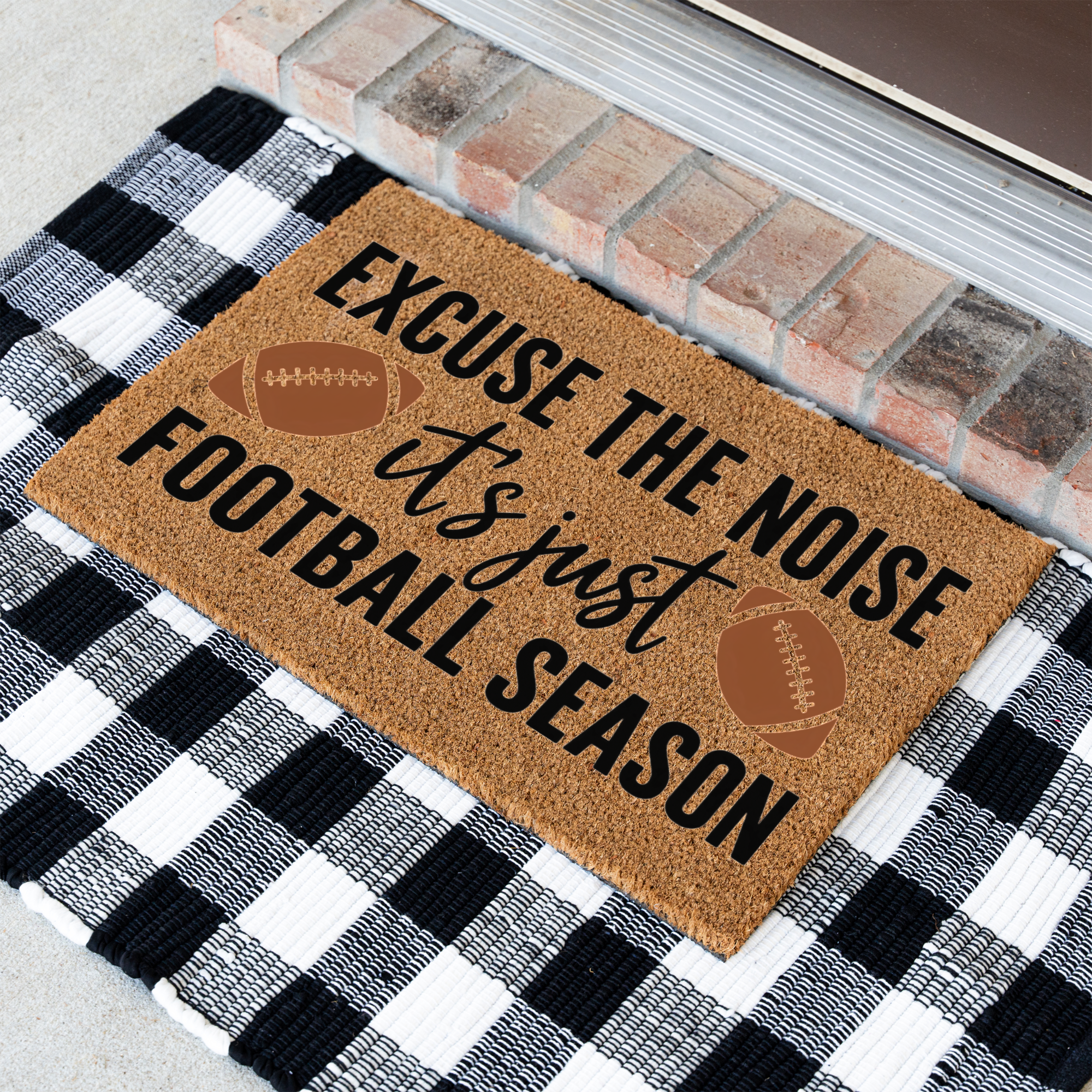 Football Doormat, Football Season Welcome Mat, Funny Game Day Doormat, Football Lover Gift, Sports Front Door Mat, Fall Porch Decor