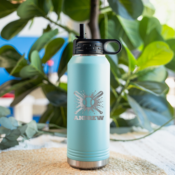 32oz Personalized Baseball Water Bottle