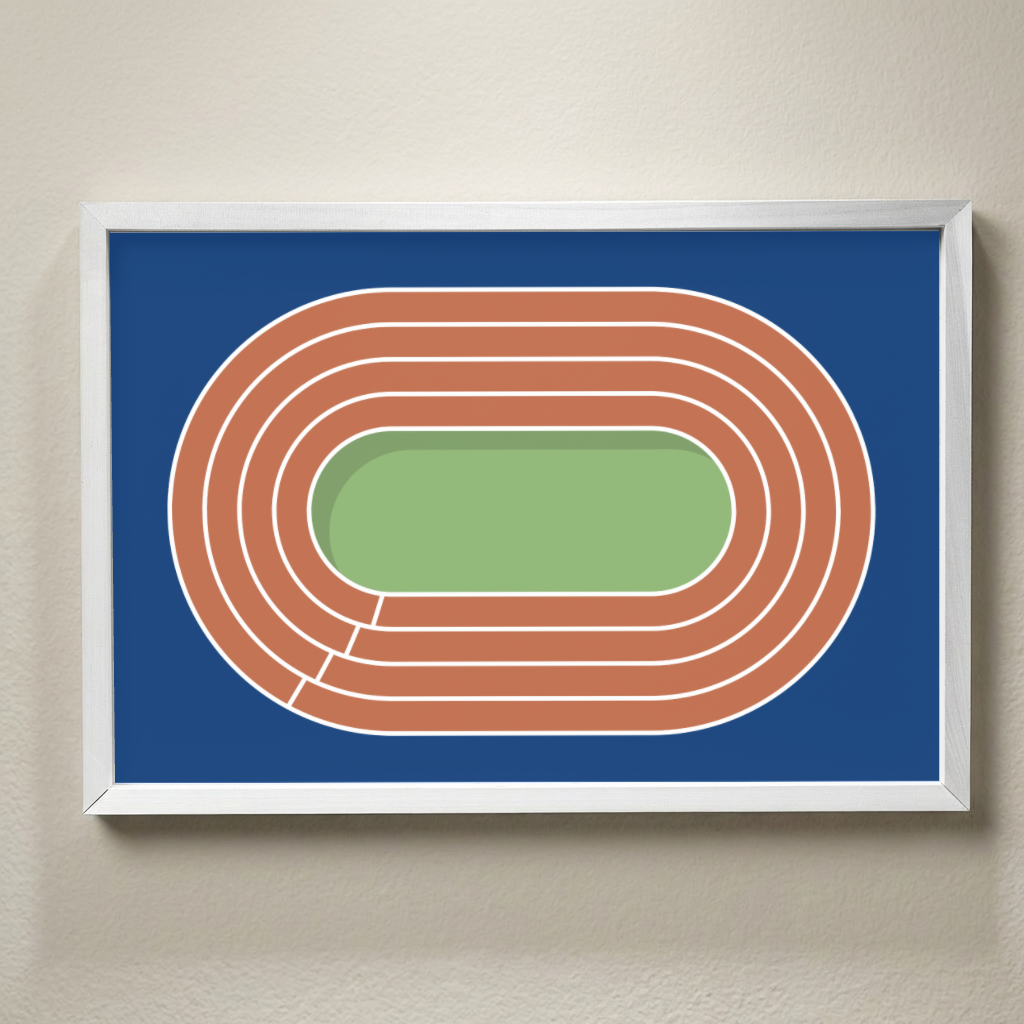 Track and Field Wall Art, Running Track Framed Sign, Runner Bedroom Decor, Cross Country Gift, Athlete Room Decor, Sports Wall Art