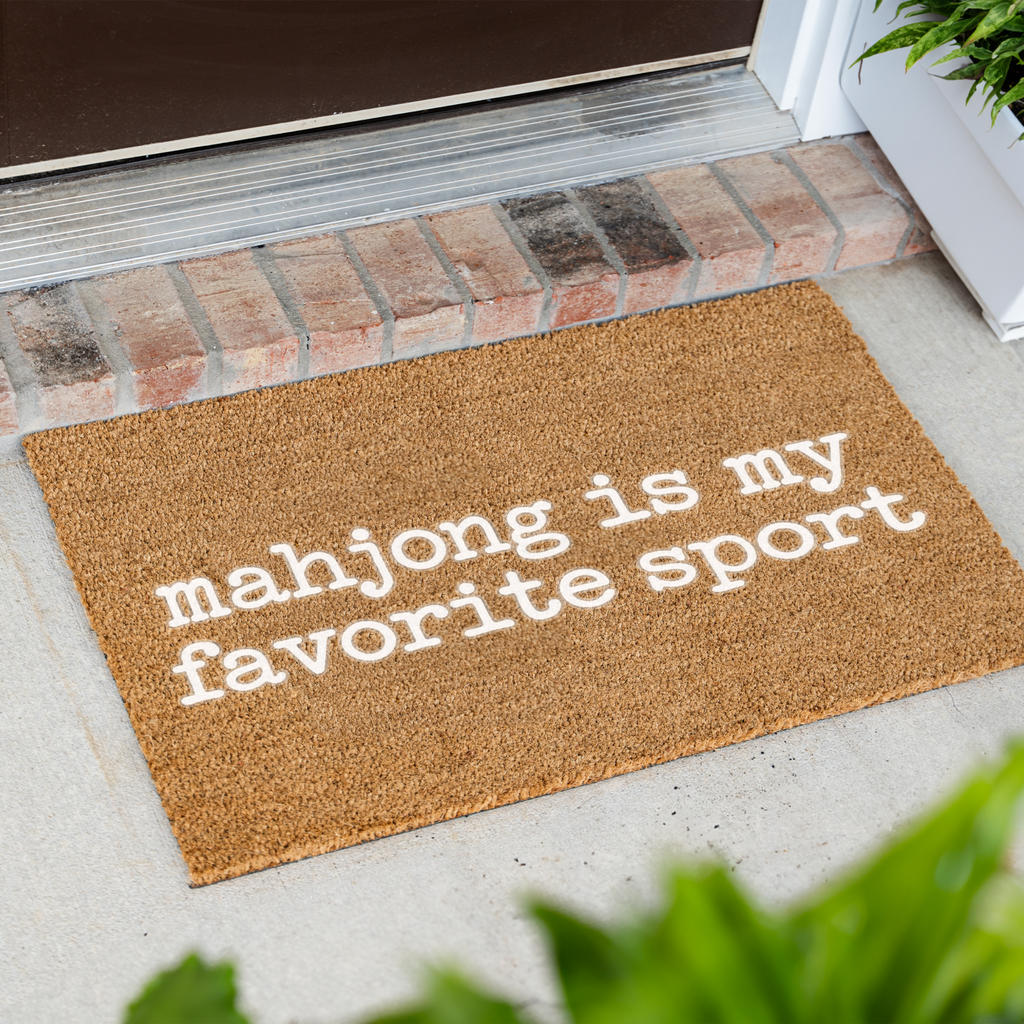 Mahjong Doormat, Mahjong Is My Favorite Sport Welcome Mat, Funny Mahjong Gift, Mahjong Lover Front Door Decor, Game Night Housewarming Gift