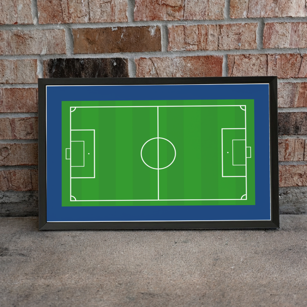 Soccer Field Wall Art, Framed Soccer Sign, Soccer Room Decor, Sports Wall Art, Boys Bedroom Decor, Soccer Player Gift