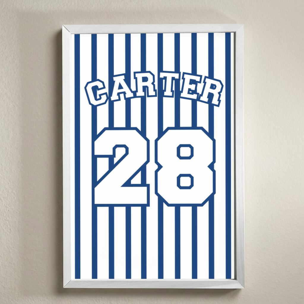 Personalized Jersey Wall Art, Custom Name Number Framed Sign, Sports Bedroom Decor, Athlete Gift, Boys Room Wall Decor, Team Decor