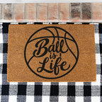 Basketball Ball Is Life Doormat, Basketball Welcome Mat, Sports Lover Gift, Basketball Player Decor, Game Day Porch Mat, Sports Family Door 