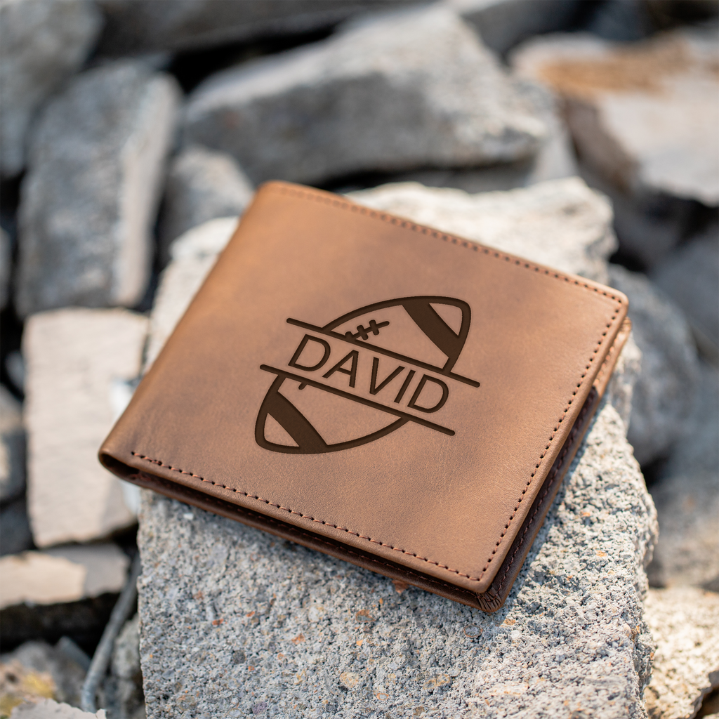 Football Monogram Premium Leather Bifold Wallet