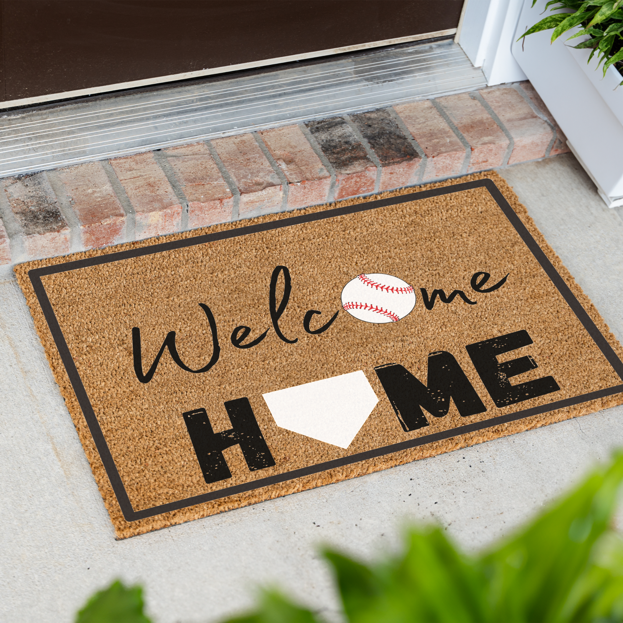 Welcome Home Baseball Doormat