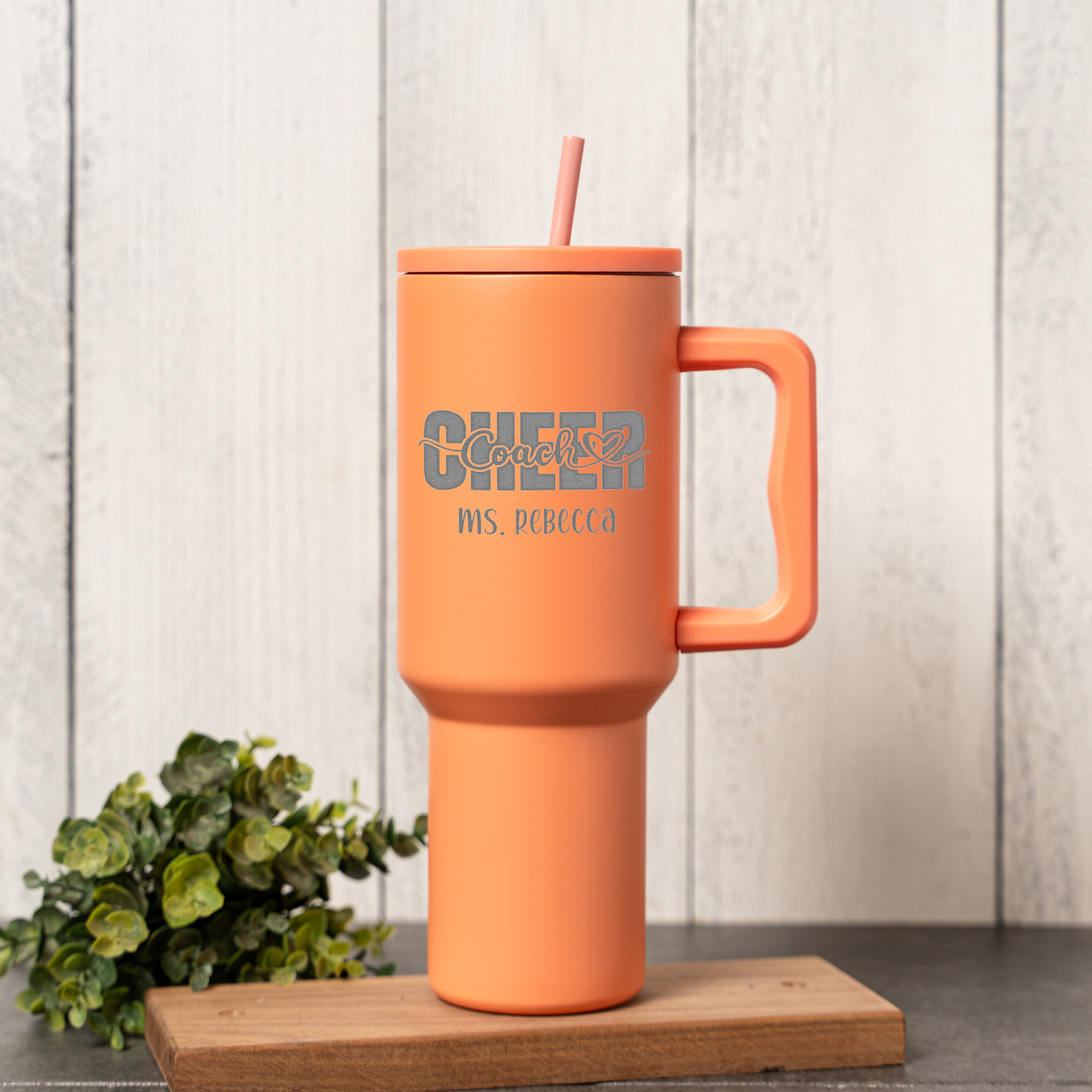 Personalized Cheer Coach 40oz Insulated Tumbler with Handle