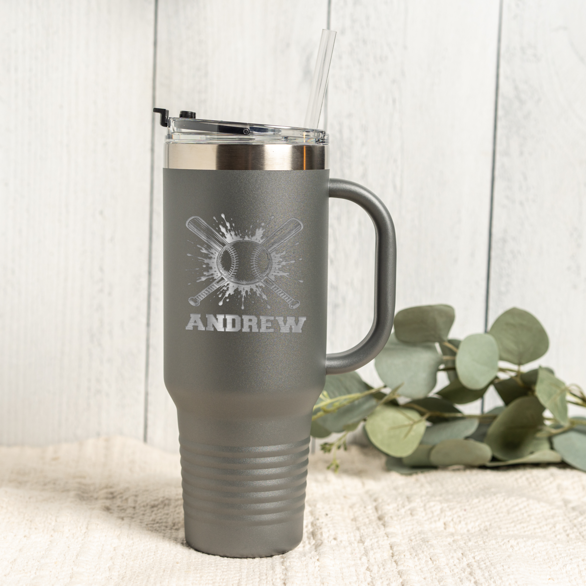 Personalized Baseball Tumbler 40oz, Custom Sports Gift, Insulated Drinkware