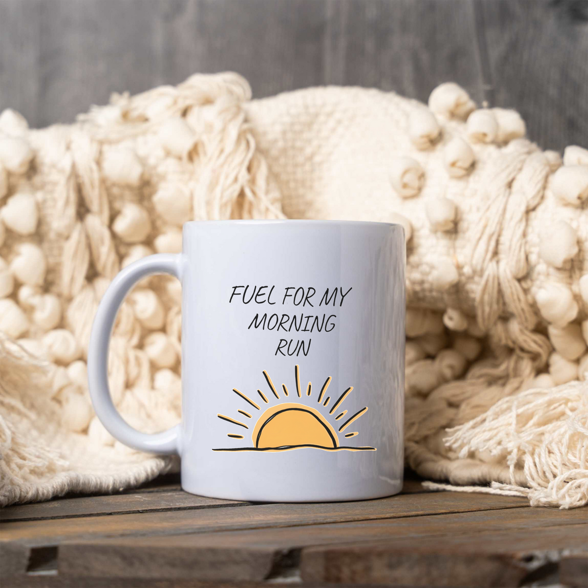 Runner Coffee Mug, Fuel for My Morning Run Mug, Running Gift for Women Men, Runner Gift, Marathon Training Coffee Cup, Running Coach Gift